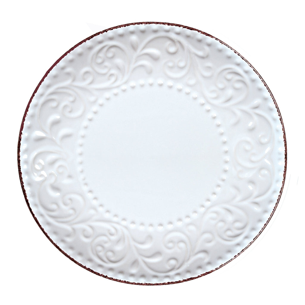 Lorren 16-pc. White Scrollwork Stoneware Dinnerware Set