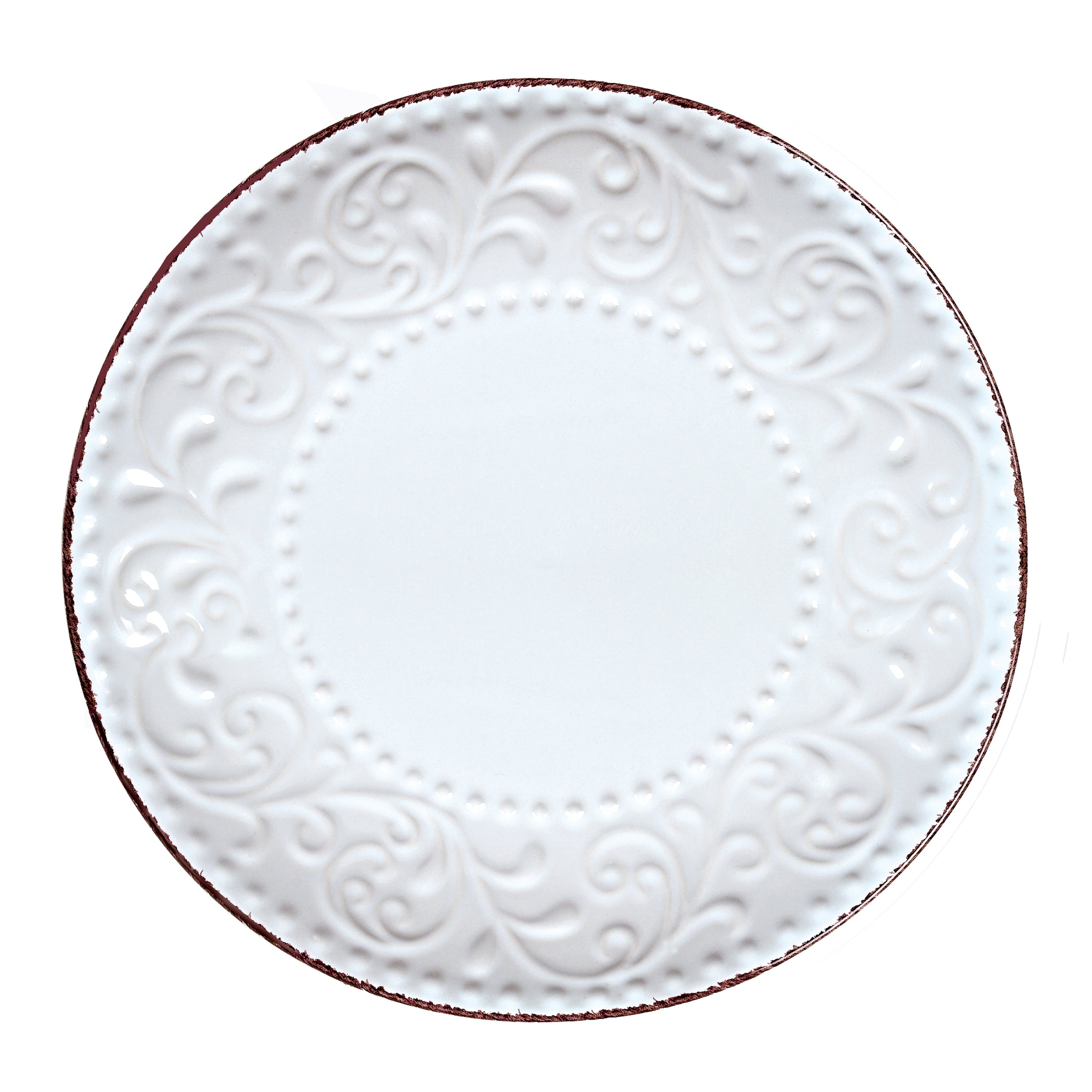 Lorren 16-pc. White Scrollwork Stoneware Dinnerware Set