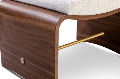 Tabouret Lotus en noyer