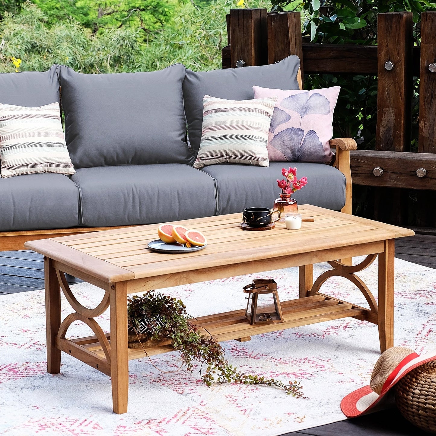 Cambridge Casual Lowell 5-piece Teak Wood Outdoor Conversation Set