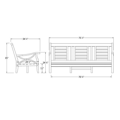 Cambridge Casual Lowell 5-piece Teak Wood Outdoor Conversation Set