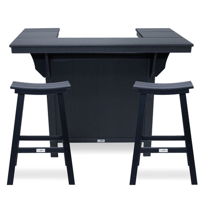 LuXeo Bailey-Cabo Serving Bar Counter, 3-Piece Set