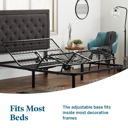 Lucid Comfort Collection 10-inch Gel Memory Foam Mattress and Standard Adjustable Bed Set