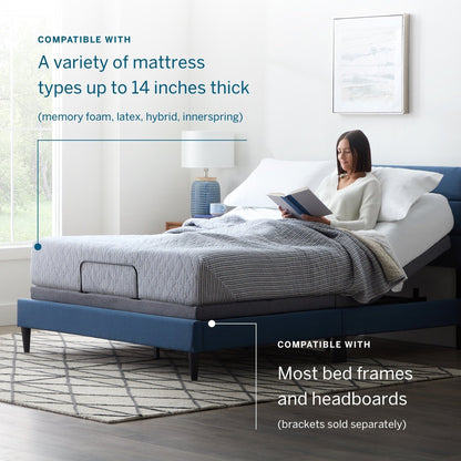 Lucid Comfort Collection 10-inch Gel & Aloe Vera Hybrid Mattress and Deluxe Adjustable Bed Set