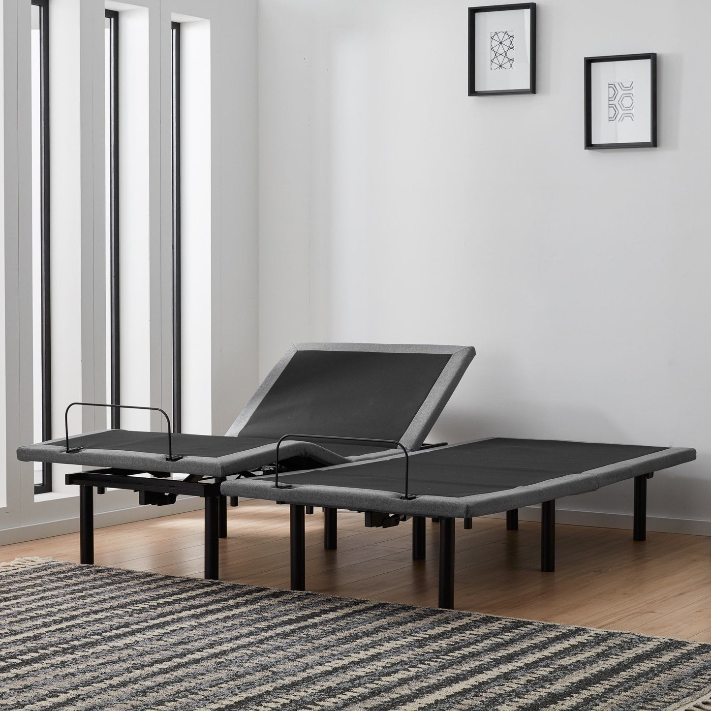 Lucid Comfort Collection 10-inch Gel & Aloe Vera Hybrid Mattress and Deluxe Adjustable Bed Set