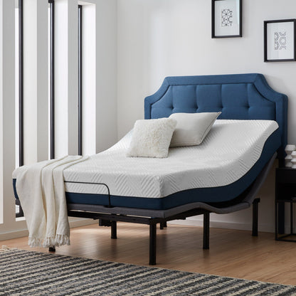 Lucid Comfort Collection 10-inch Gel & Aloe Vera Hybrid Mattress and Deluxe Adjustable Bed Set