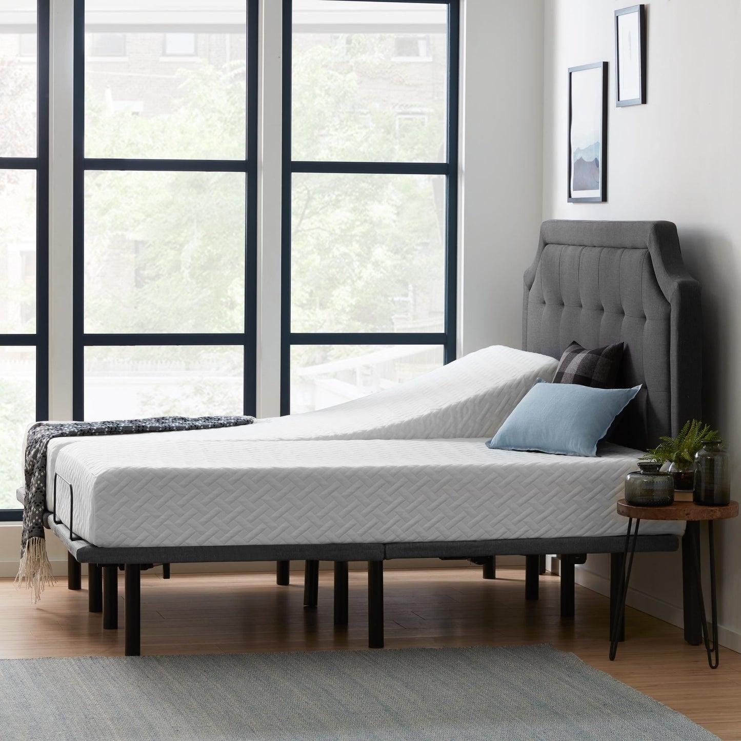 Lucid Comfort Collection 10-inch Gel Memory Foam Mattress and Deluxe Adjustable Bed Set