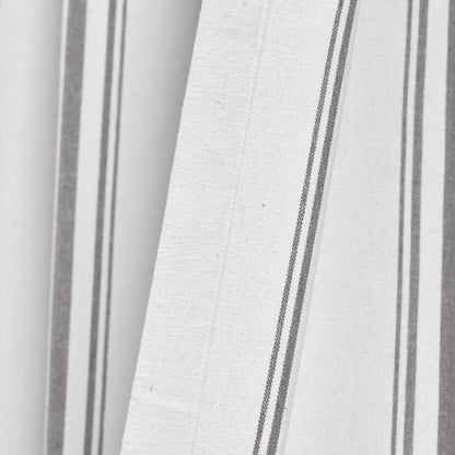 Lush Decor Farmhouse Stripe Yarn Dyed Cotton Window Curtain Panel Pair