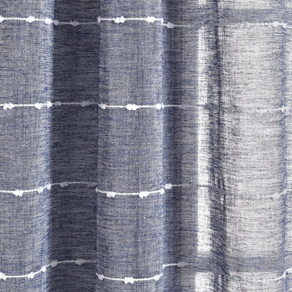 Lush Decor Farmhouse Textured Grommet Sheer Window Curtain Panel Pair