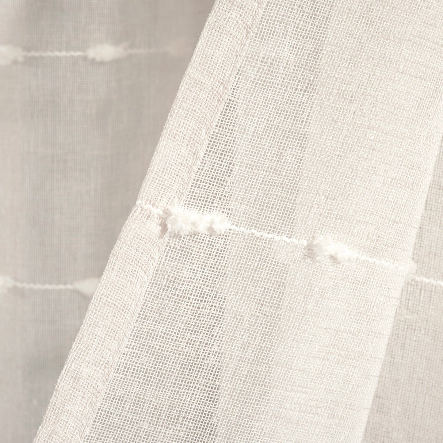 Lush Decor Farmhouse Textured Grommet Sheer Window Curtain Panel Pair