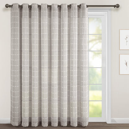 Lush Decor Farmhouse Textured Grommet Sheer Window Curtain Panel Pair
