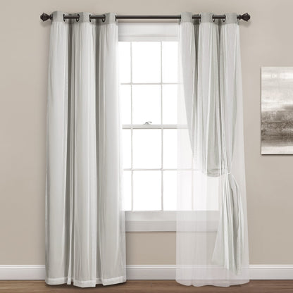 Lush Decor Grommet Sheer Panel Pair with Insulated Blackout Lining
