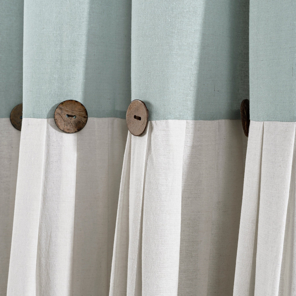 Lush Decor Linen Button Single Panel Window Curtain