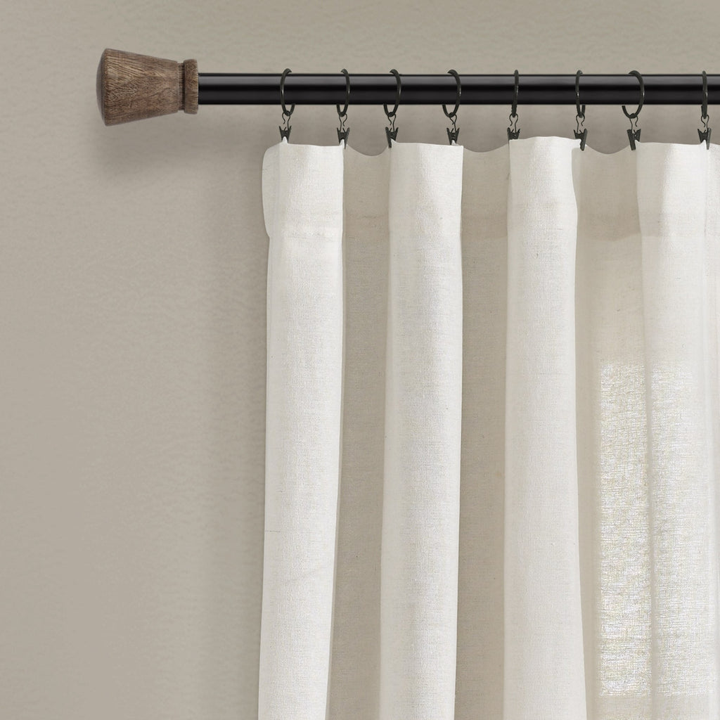 Lush Decor Linen Button Single Panel Window Curtain