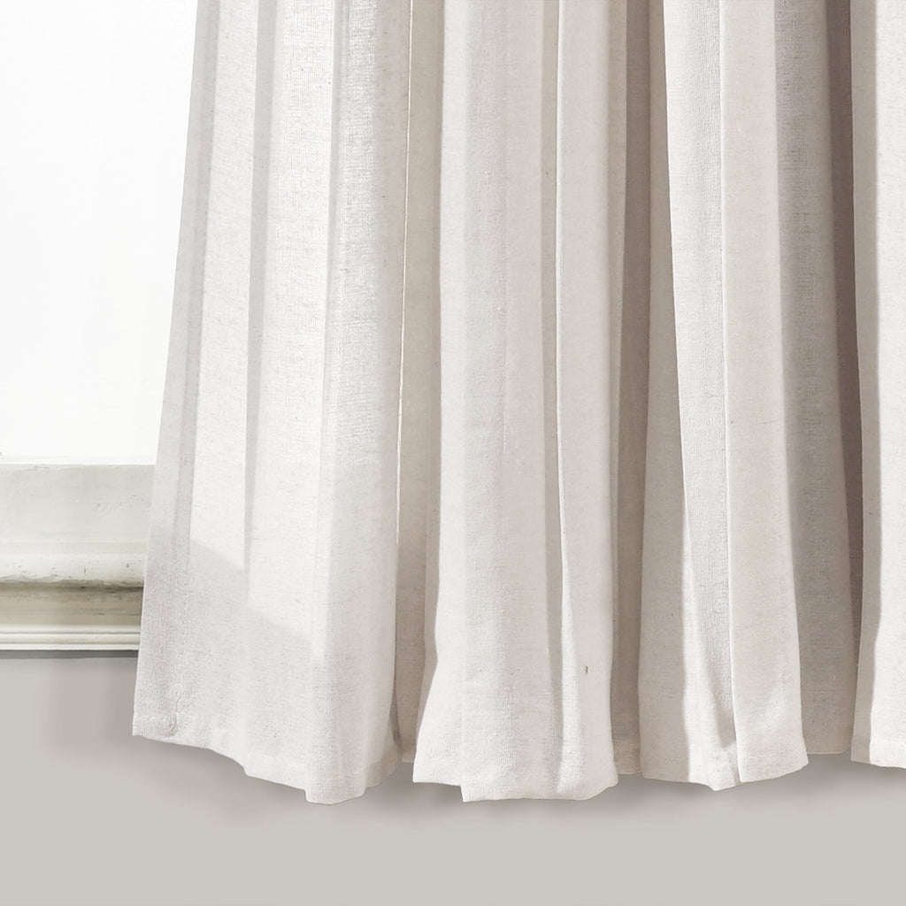 Lush Decor Linen Button Single Panel Window Curtain