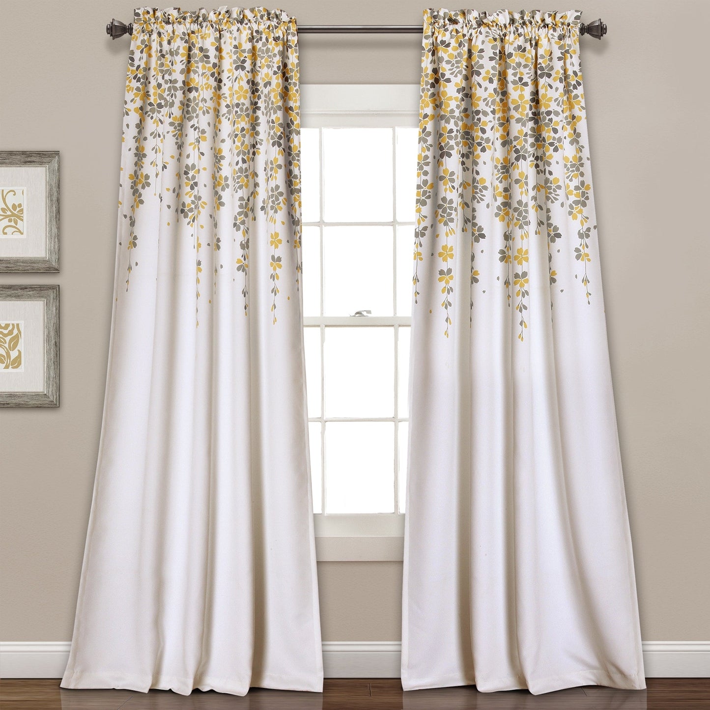 Lush Decor Weeping Flowers Room Darkening Curtain Panel Pair