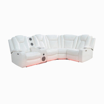 Luxury Reclining 5 & 6 Seater Corner Sofa w/ LED, USB, Wireless Charging, Bluetooth & Storage