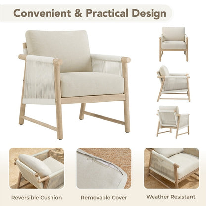 Lynn Outdoor Acacia Wood Patio Furniture Outdoor Chair