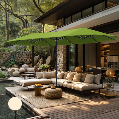 MAISON ARTS 13ft Double -Sided Patio Umbrella Extra Large with Crank