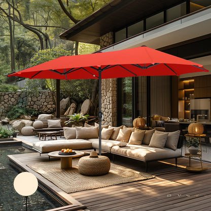 MAISON ARTS 13ft Double -Sided Patio Umbrella Extra Large with Crank