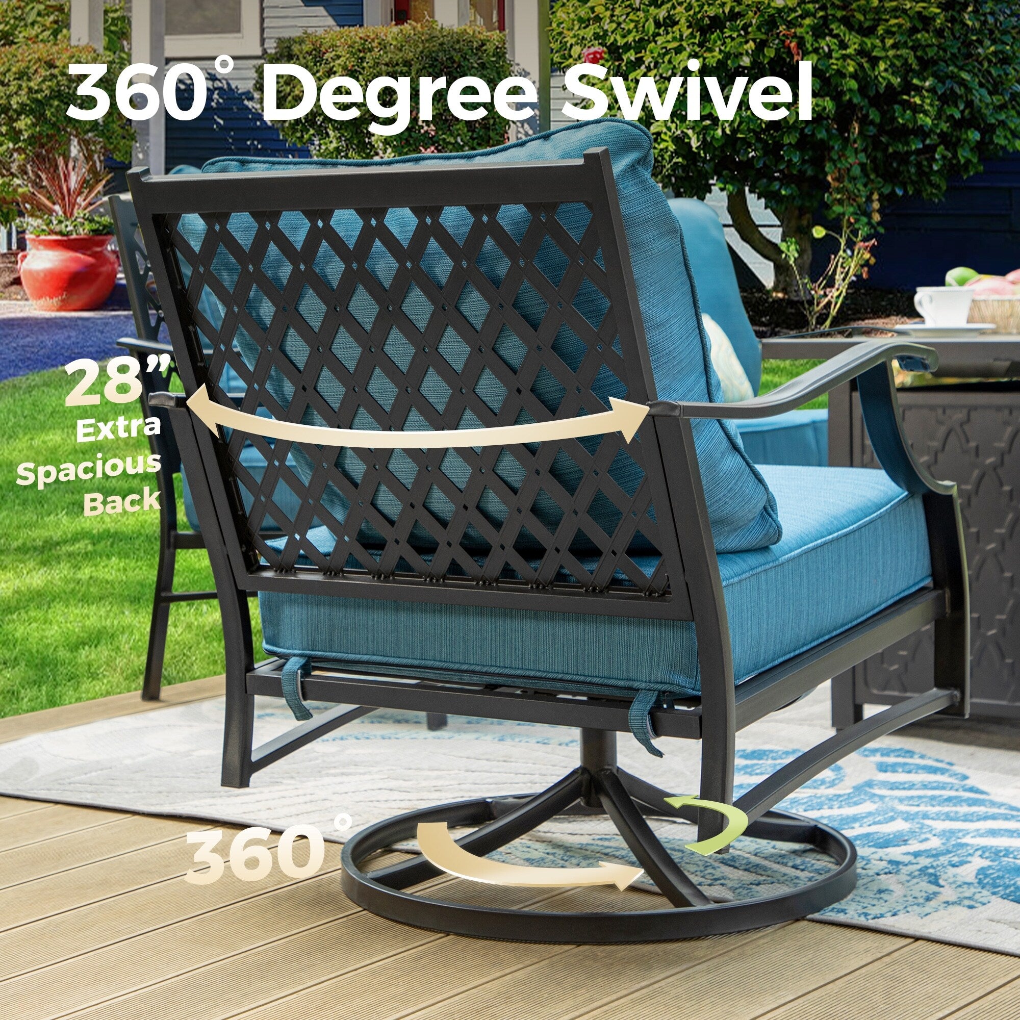 MAISON ARTS 6/7-Piece Patio Conversation Sets, Sofa Set with 2/4 x Single Chairs, 1 x 3-seater Sofa and Coffee Table/Ottomans