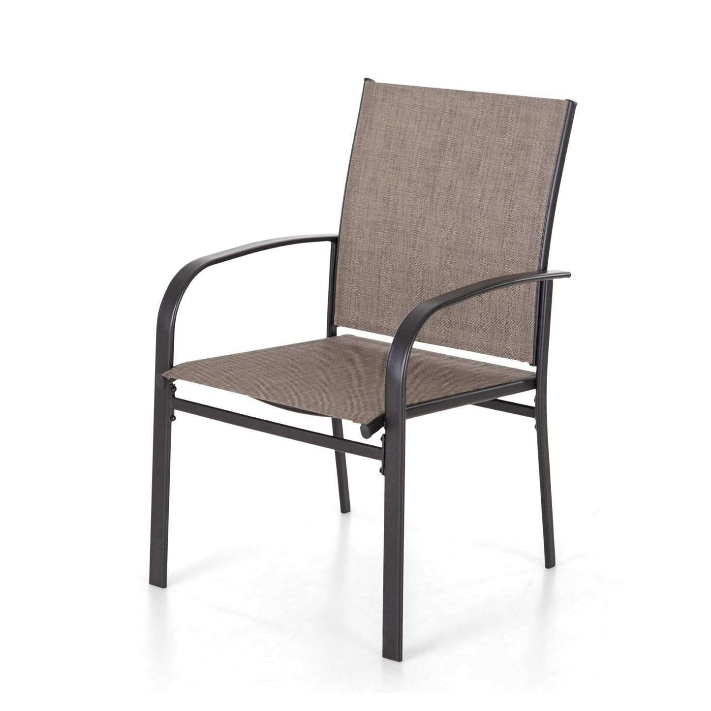 MAISON ARTS 7-Piece Patio Dining Set Metal Rectangle Table and 6 Textilene Chairs