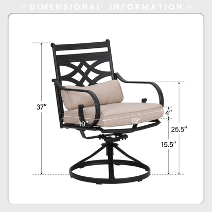MAISON ARTS 9 Pieces Outdoor Dining Table Set for 8,60 Square Metal Dining Table & Steel Dining Chairs with Cushion
