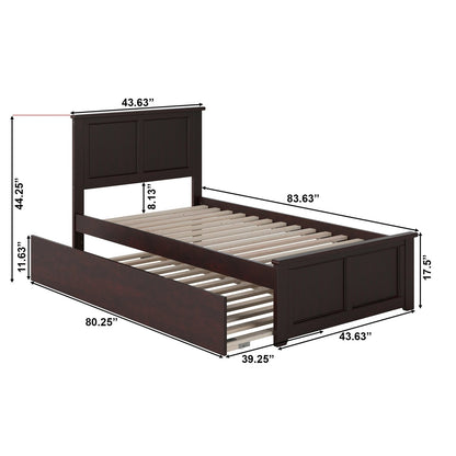 AFI Madison Platform Bed with Matching Footboard & Trundle