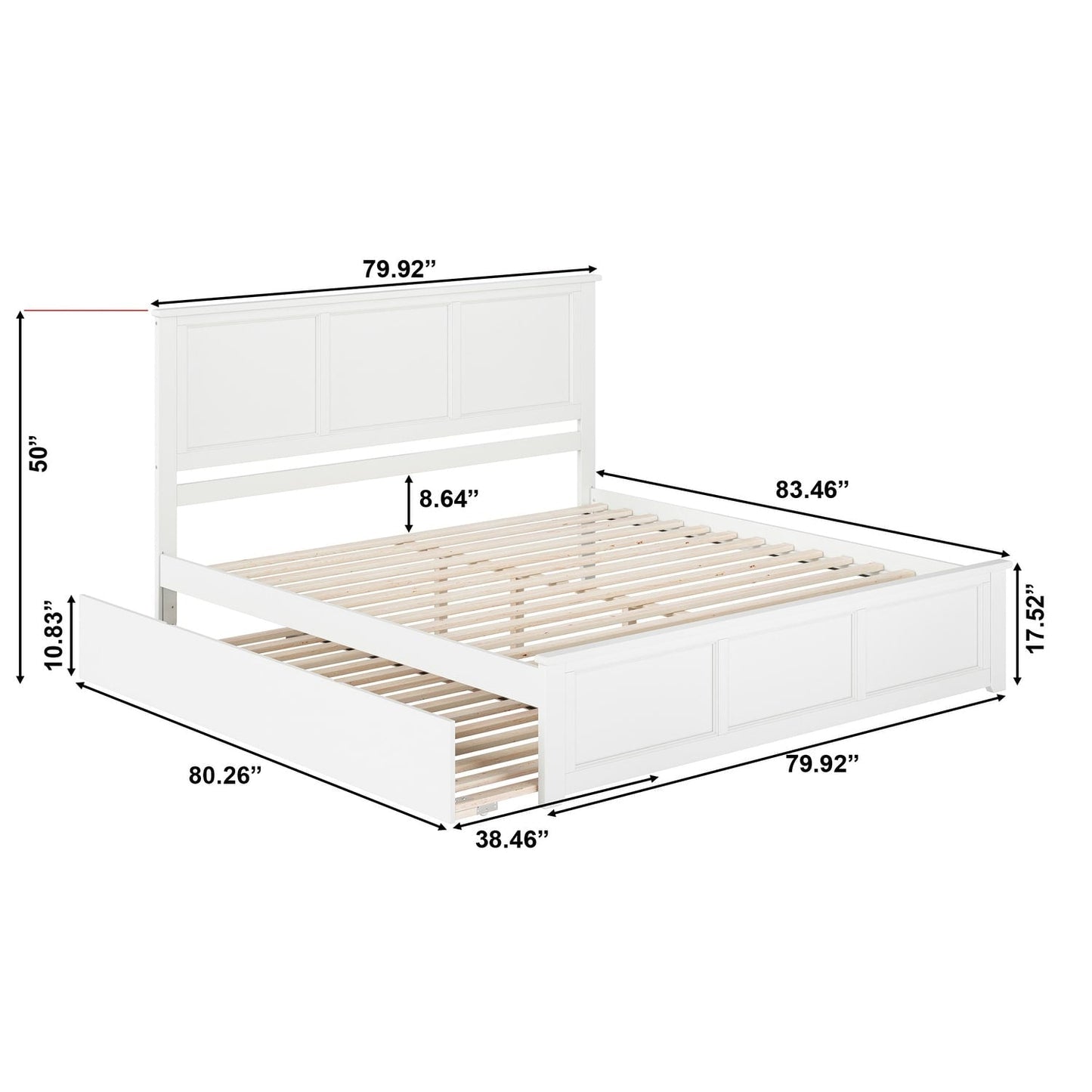 AFI Madison Platform Bed with Matching Footboard & Trundle
