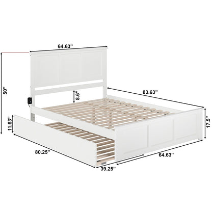 AFI Madison Platform Bed with Matching Footboard & Trundle