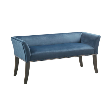 Madison Park Welburn 49.5 Upholstered Bench with Back & Wood Legs