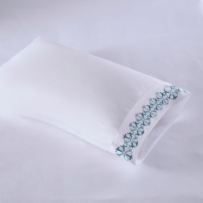 Madison Park Embroidered Microfiber 4 PC Sheet Set