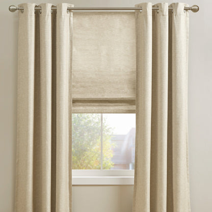 Madison Park Leighton Printed Faux Silk Room Darkening Cordless Roman Shade