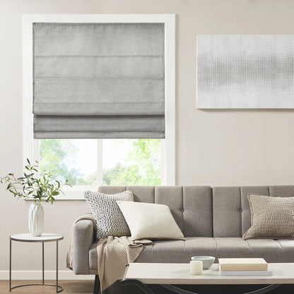 Madison Park Leighton Printed Faux Silk Room Darkening Cordless Roman Shade