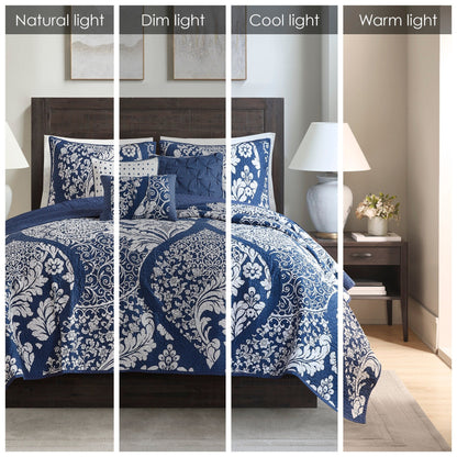 Madison Park Marcella 7 Piece Cotton Printed Comforter Set