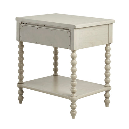 Madison Park Signature Beckett Turned Wood Spindle Nightstand with Drawer & Shelf