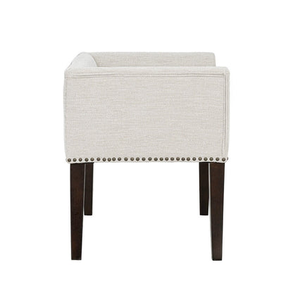 Madison Park Welburn 49.5 Upholstered Bench with Back & Wood Legs