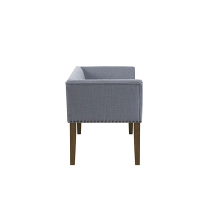 Madison Park Welburn 49.5 Upholstered Bench with Back & Wood Legs