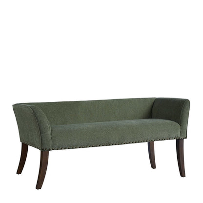 Madison Park Welburn 49.5 Upholstered Bench with Back & Wood Legs