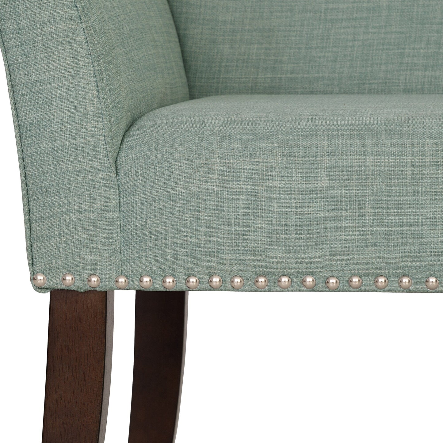 Madison Park Welburn 49.5 Upholstered Bench with Back & Wood Legs