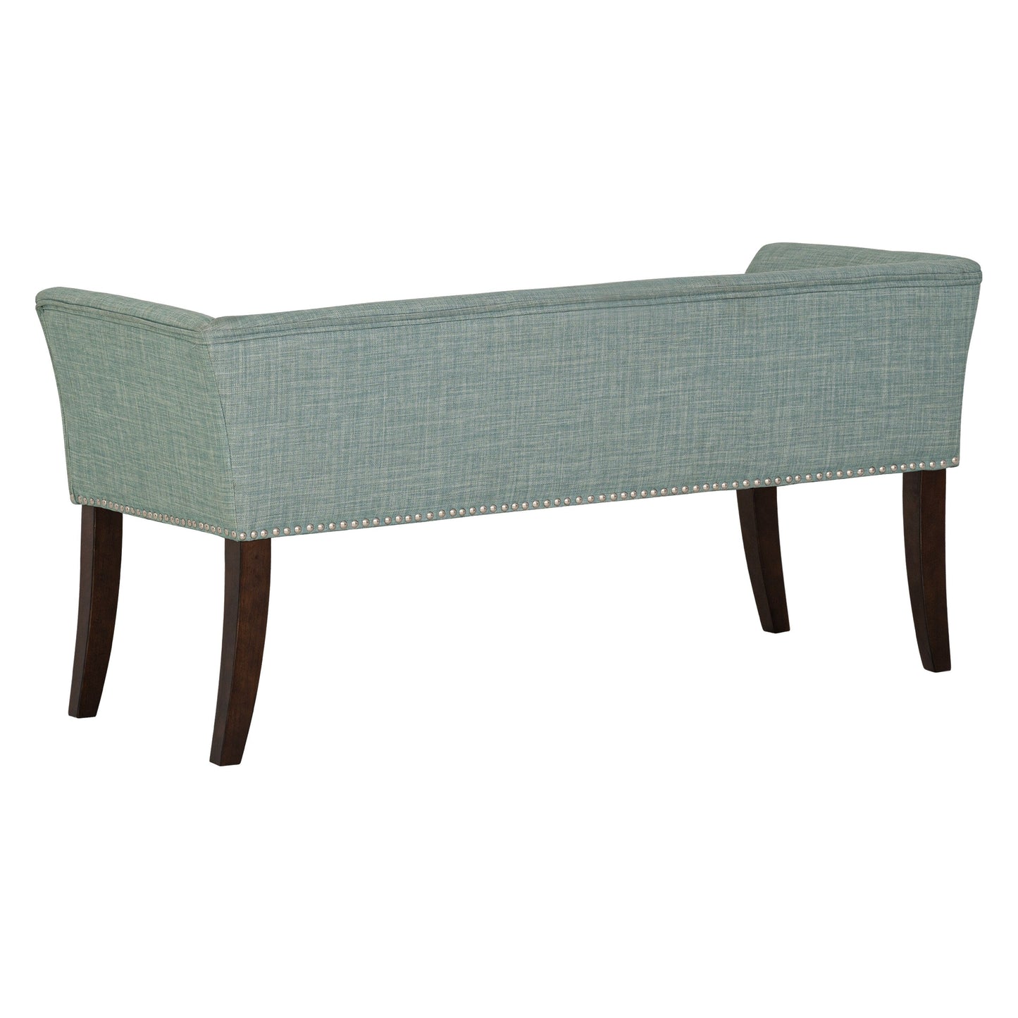 Madison Park Welburn 49.5 Upholstered Bench with Back & Wood Legs