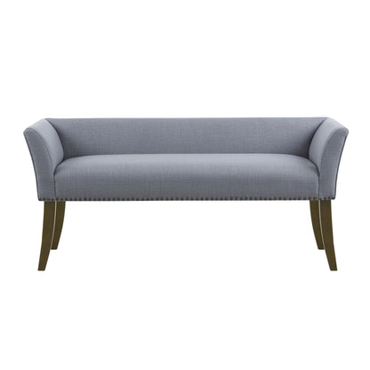 Madison Park Welburn 49.5 Upholstered Bench with Back & Wood Legs
