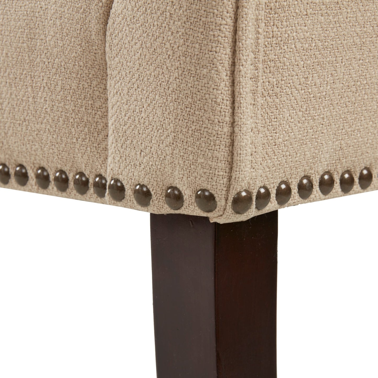 Madison Park Welburn 49.5 Upholstered Bench with Back & Wood Legs