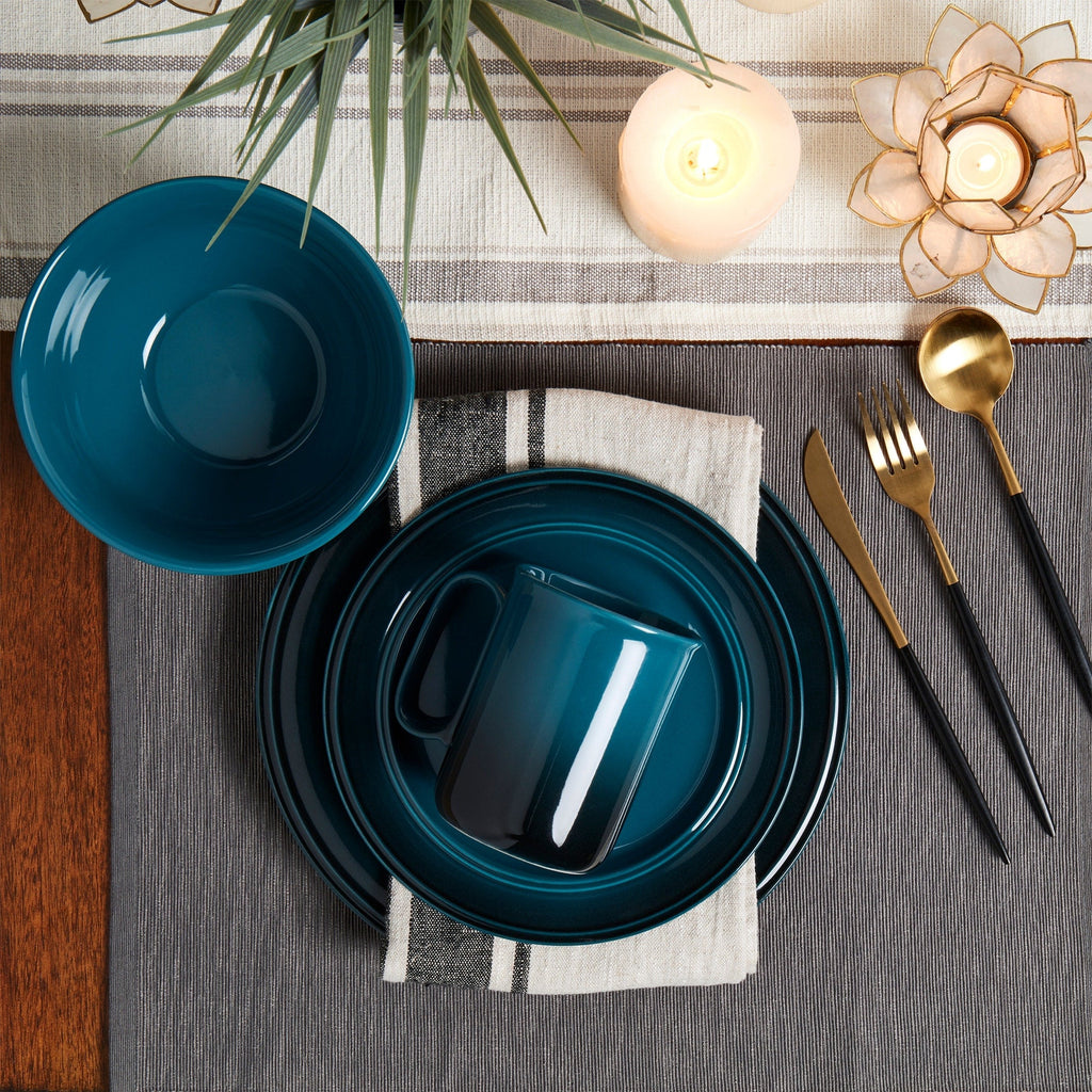 Mason Craft & More Festival Ombre 12PC Dinnerware Set - Service for 4