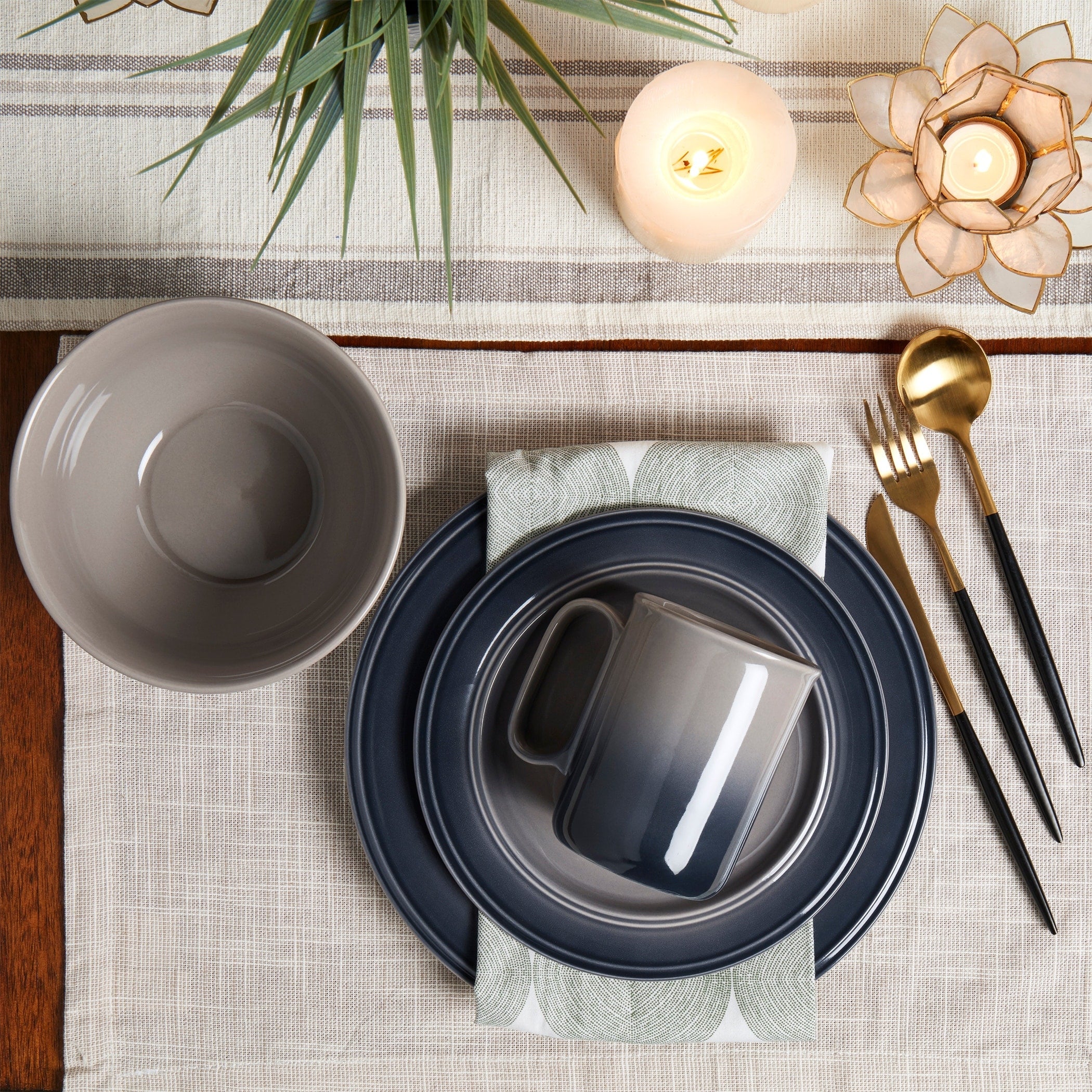 Mason Craft & More Festival Ombre 12PC Dinnerware Set - Service for 4