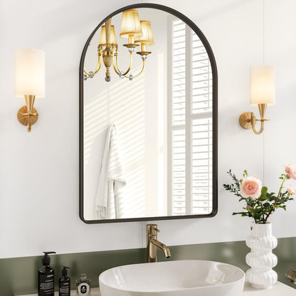 Matte Black Round Mirror