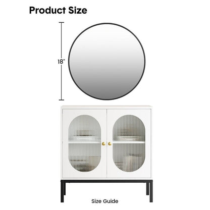 Matte Black Round Mirror