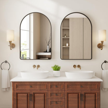 Matte Black Round Mirror