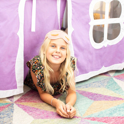 Max and Lily Twin Low Loft with Slide and Curtains