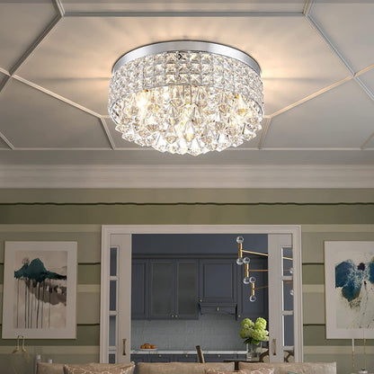 Maxax 4 - Light 15'' Crystal Metal Flush Mount - N/A